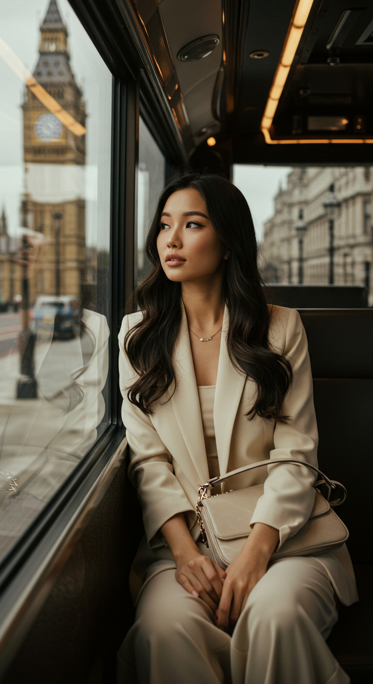 Woman looking out a window